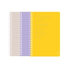 momopop THE SIMPLE GBB 讀書計畫本 3件組, 紫羅蘭色, 黃色, 灰色, 1套