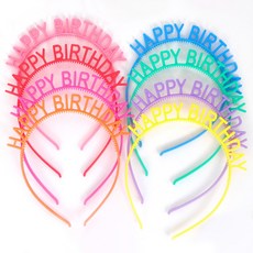 派對秀 HAPPY BIRTHDAY 生日髮箍 8種組, 混色, 1套