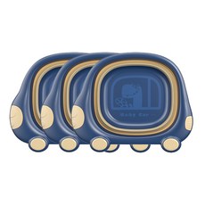 블럭마트 접이식 세수대야, 블루, 3개