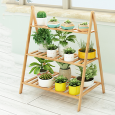 썸즈마인 室內花盆整理架 60公分, 原木, 3層