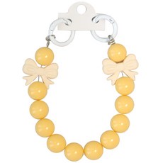 Bfancy 蝴蝶結珠子鑰匙圈 包包 AirPods 鑰匙扣, 1個, 黃色