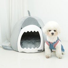 REDPUPPY 寵物海浪鯊魚造型睡窩, 灰色