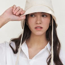 헤지스 아이보리 멜란지 린넨혼방 벙거지모자