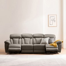 삼익가구 4인용 가죽 리클라이너 소파 방문설치, 라이트그레이