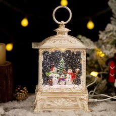 러블리팜 크리스마스 테이블 소품 스노우 워터볼 오르골 빈티지직사각, 빈티지 사각, 눈사람