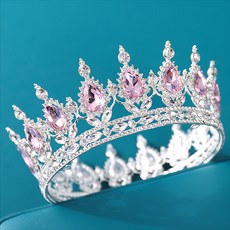 Lunaglam 全圓形鑽石珠寶自助婚紗皇冠 WC837, 1個, 銀粉色