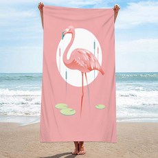 PDS Living 華麗紅鶴熱帶印花沙灘巾 90 x 180 cm, 1個, 1