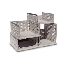 Kitchen&Home 可折疊滑動收納箱 中+大2入+特大, 灰色, 1套