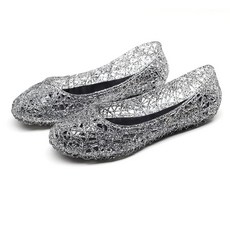 Ttabongoppa 女款閃亮平底果凍鞋 1cm JNH1290, 黑色, 245