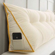 春日愛 柔軟三角形臥室靠背沙發靠墊, 象牙白