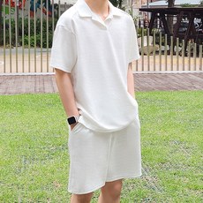 男女通用柔軟翻領短袖 + 短褲套裝 T2993