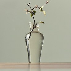 일본풍 투명 유리 오브제 화병 C MW0129, 솔리드