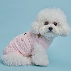 DOG-i 狗狗菱格紋鈕扣背心, 粉紅色