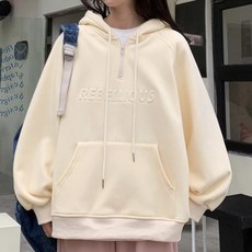 PEONIST 半拉鍊寬鬆版連帽T恤