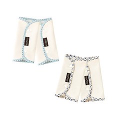 GGOOMDUBOO 孩童印花邊紋揹帶口水巾 2款 各2條組, B款(花朵+藍色花), 1組