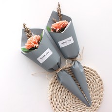 카네이션 한송이 드라이플라워 2p, 피치(카네이션), 블루(포장지)