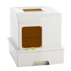 UrbanPaw 方寸頂出式超大全封閉貓砂盆, 白色, 1個