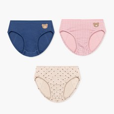 Uni FRIend 女童款迷你熊圖案三角內褲 3件組