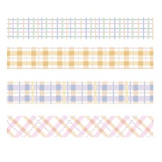 Life Bag DIY 紙膠帶 4入組 20mm x 20m, 02 日常格紋, 1個