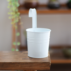 微笑彩色一體式陽台掛式花盆, 白色, 1個