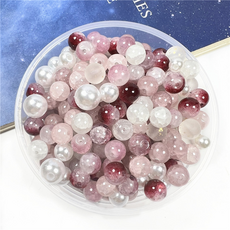 All is you 彩色串珠 DIY 6~10mm 套組, 1套, 粉紅李