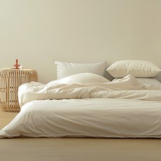 tacca tacca Maison 高密度生物水洗棉被套, 奶油白