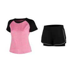 Naya Style 女性瑜珈短袖上衣 + 短褲套裝 1610