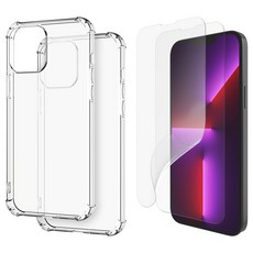 모란카노 카이트 투명 범퍼 휴대폰 케이스 2p + 우레탄 휴대폰 액정 보호필름 2p 세트