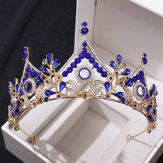 Lunaglam 花卉塔式自助婚禮皇冠 WC925, 1個, 金藍色