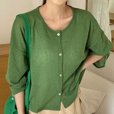 라라온 찰랑 라운드넥 루즈핏 긴팔 가디건 TSP1668