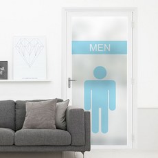 GGOOMIM 無黏性男女圖標廁所玻璃門貼紙 A款