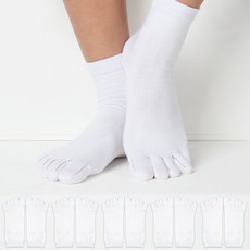 NO DESIGN 腳趾部分也透氣的素色五指襪 5雙