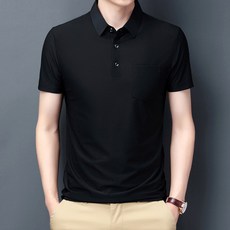 남성용 냉감 통기성 마켓A 단색 쿨 카라 반팔 티셔츠