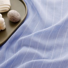 Cheonpam 40支 Bless 色織棉條紋布料 1380, 淺藍色