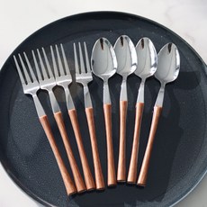 好預感 Arsen 餐具組 銀色B, 1套, 茶匙 4入 + 茶叉 4入