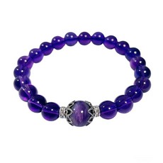 A1寶石 夢幻紫龍晶紫水晶手鍊 附白水晶碎石 L-03 19g