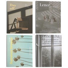ICONIC 手帳裝飾背景便條紙4款套組, 1套, 慵懶午後的陽光 +給你的信 +閃耀夏日的回憶 +黑白記憶碎片