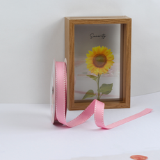 골직 스티치 리본 15mm, 팥색 + 백색, 2개, 15m