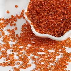 Allode 透明簡約多色DIY串珠 2mm 1000顆, 10 橘色, 2個