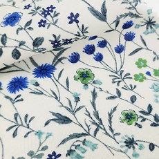 르우홈 대폭 20수 면 패브릭 원단, 꽃담은정원 블루, 1개