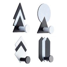 조이앤조이 포인트 인테리어 붙이는 벽걸이 후크 4종 세트, 혼합색상, 1세트