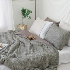CASA VERDE 針織簡約質感被套, 卡其色