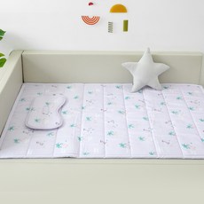 밤부베베 아동용 정글숲 냉감 쿨매트 리버시블, 라일락퍼플, 1개