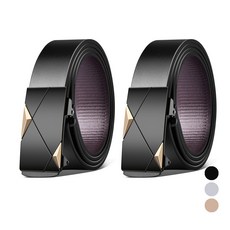 Elsso 每日舒適休閒正裝皮帶自動扣 2件組