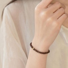 Buddha best 女款白檀香迷你金色球念珠手鍊