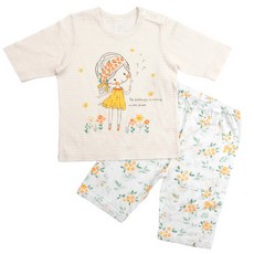 Maykids 女童花卉印花7分袖家居衣褲套裝