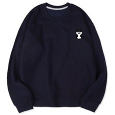 VENHIT 餅乾刺繡半寬鬆柔軟刷毛保暖大學T