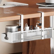 Macojay 免鑽孔書桌延長線固定架層架, 白色, 1個