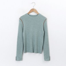 Pippin 女款袖口鈕扣羅紋袖口撞色針織衫 #112819