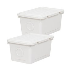 OLIVING 收納箱 24L, 2入, 奶油白